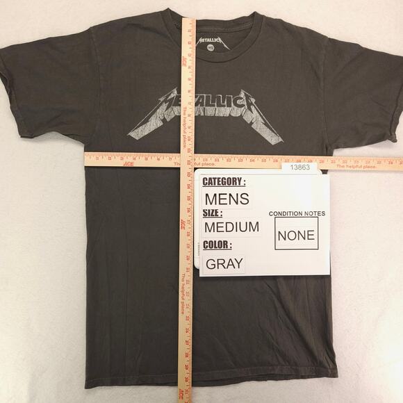 Metallica Band Crew Neck Graphic Short Sleeve T Shirt Mens Size Medium M Gray - Picture 5 of 9